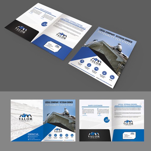 Presentation Folder Design, fast growing roof & solar company in Colorado.  Help us stand out! Design by Schöpfer