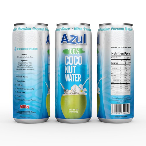 HELP CREATE A COCONUT WATER LABEL PART OF COCONUT WATER LINEUP 100% COCONUT WATER Diseño de interaksi