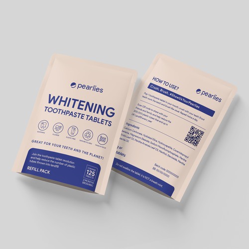 Design an attractive refill pack for a trendy new toothpaste tablet brand Design by farhanubaid