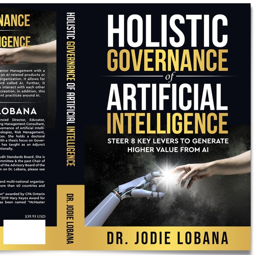 Man and Machine interaction - Book cover needed for Governance of Artificial Intelligence Design by NoBoundaries