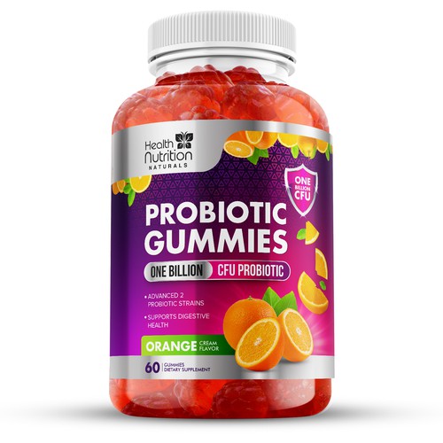 Healthy Probiotic Gummies Label needed for Health Nutrition Design by GayanMH