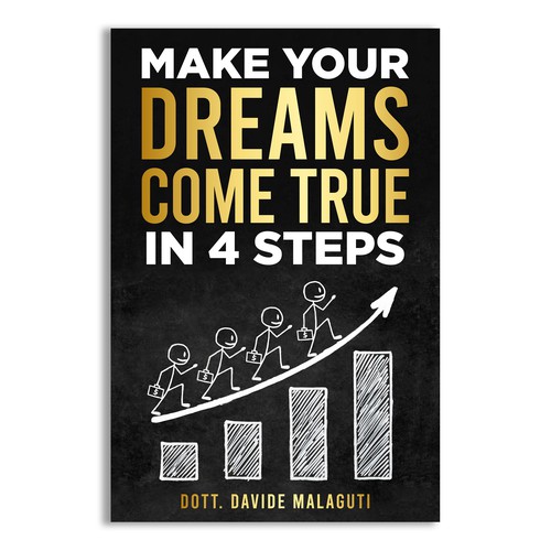Copertina efficace per il libro: Realizza i tuoi sogni in 4 mosse Design by Unboxing Studio
