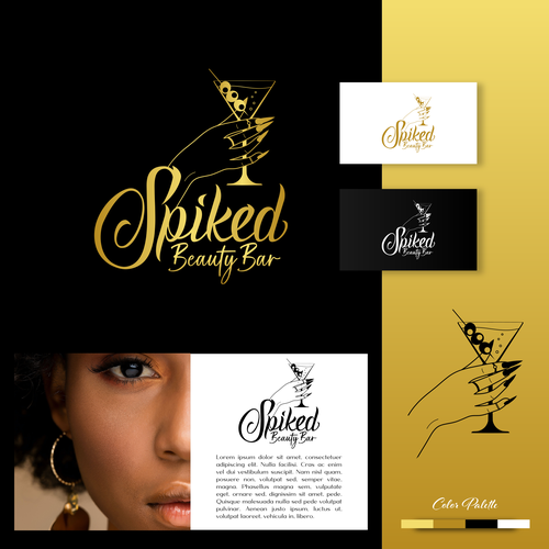 design a creative unique logo for a beauty bar. Design by Direwolf Design