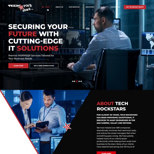 Cutting-Edge Website Design for Premier MSP/MSSP - Tech Rockstars, Inc Design by pb⚡️