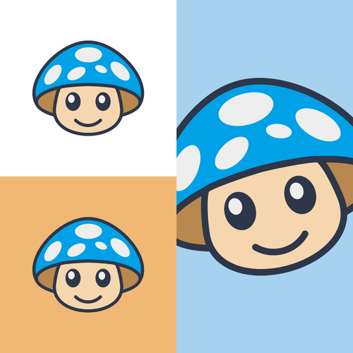 Youthful mushroom logo with eyes and a smile Design by chandra.k