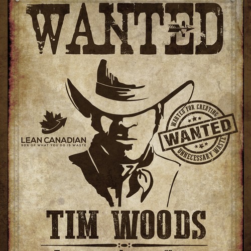 Wanted Tim Woods Poster ポスター コンペ 99designs