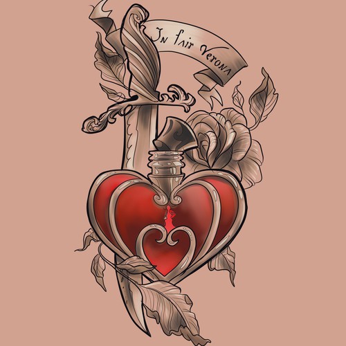 Design a Romeo and Juliet tattoo for a hopeless romantic Design by metatron studio