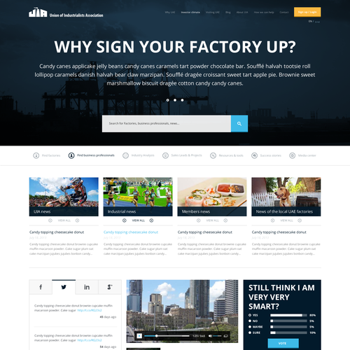 $3000 GUARANTEED !! ****** Just a "homepage" design for the Industrialists Association Design por Filip ⭐️