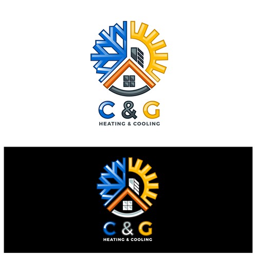 Heating and Cooling Company Logo Design by yulianzone