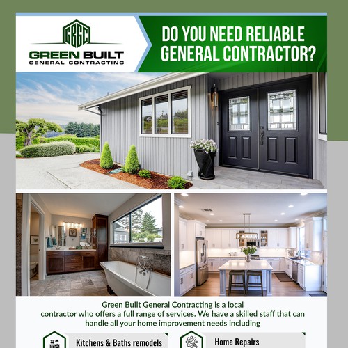 Flyer for General Contracting Company Réalisé par *FBCTechnologies*