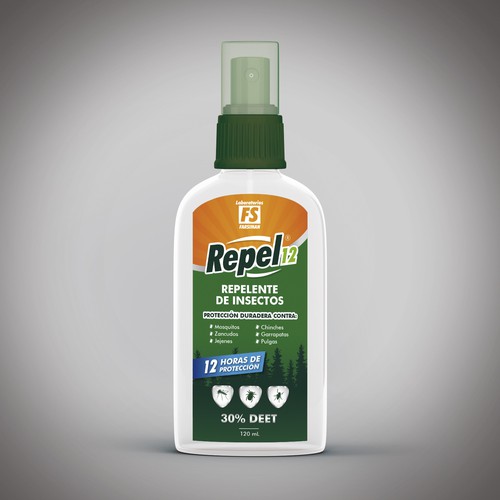 Diseño de Repel 12 Max Etiqueta de Anrally