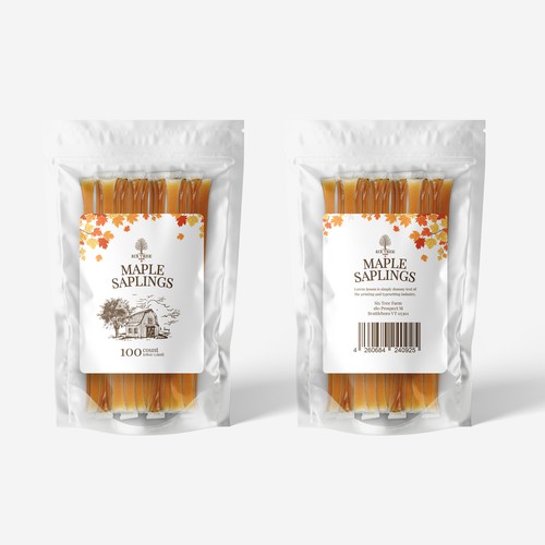 First ever production Maple Syrup Stick label Design by PackagingHolic