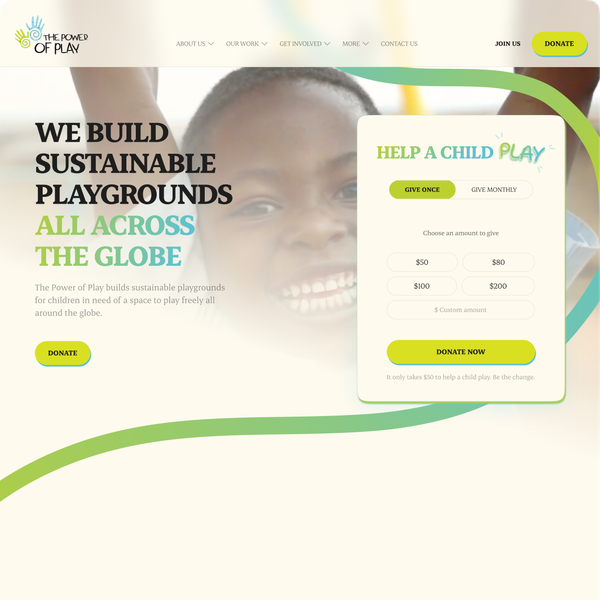 Playful design for a non-profit helping children discover the power of play
