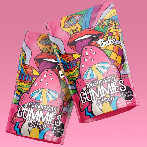 FUN MUSHROOM GUMMIES POUCH FOR 21+ Design by DagDigi