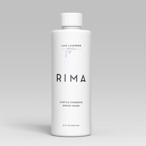 Minimalist Label for a luxury brand of cosmetic brush washes Design by Lady Goga