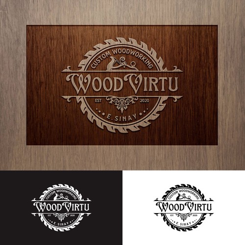 InfiniDesignさんのdesign a custom modern woodworking logoデザイン