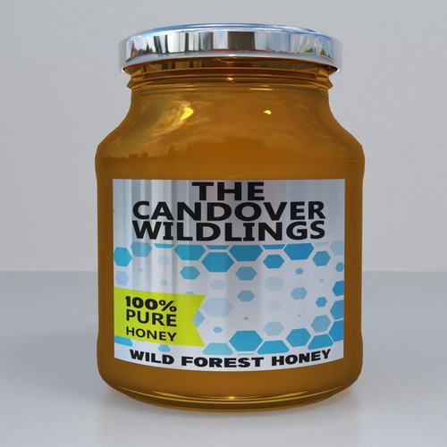 The Bees Need You! Wild Forest Honey Label Design. Design by Sunny_A