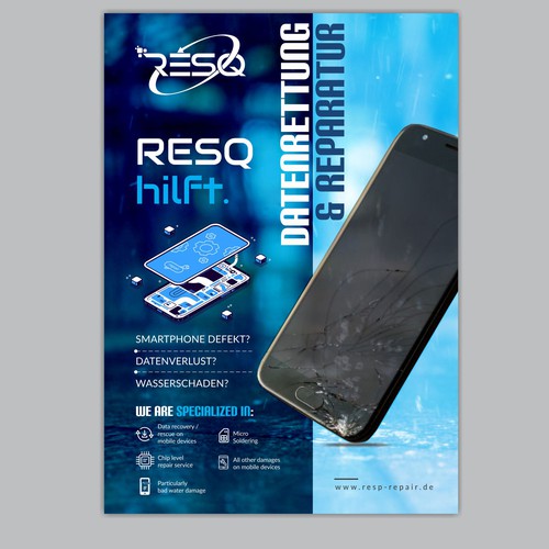 Clean & Nice Poster for Cell Phone Repair & Data Rescue Company Design by 99kreative