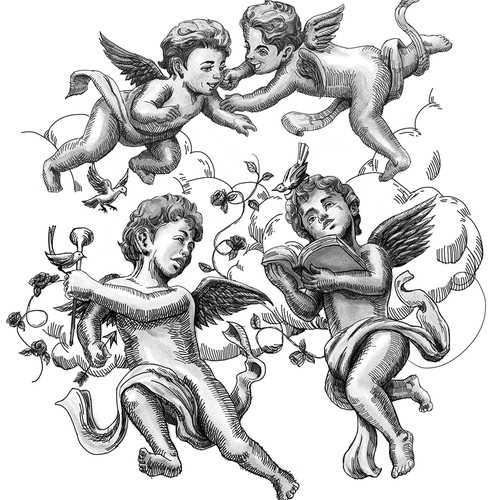 Cherubs at Play Design by santa.mano