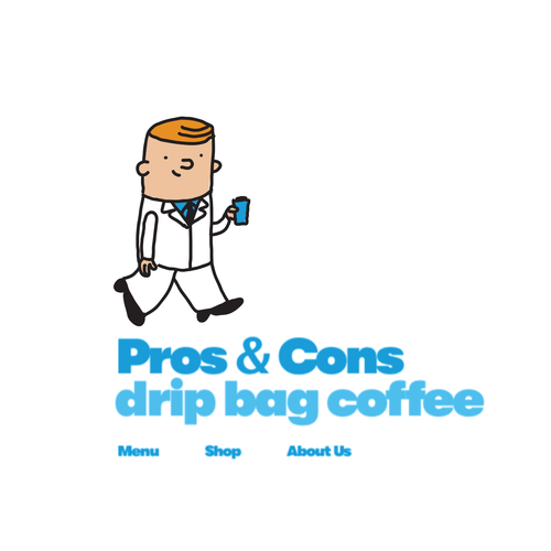 We need a simple character for drip bag coffee brand Character