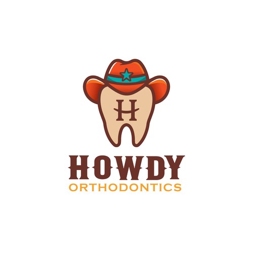 ISO fun, youthful, western themed logo for an orthodontic dental practice in the suburbs Design by Ovita ✏️