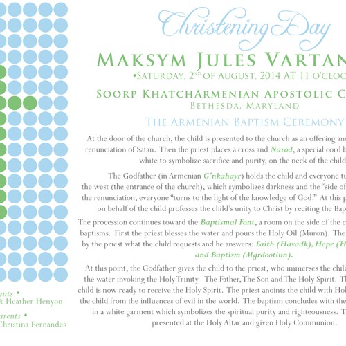 recreate a Christening flyer Design by Marecki