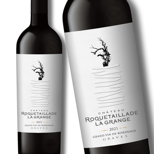 Design Label redesign: Attractive French Wine Label representing a carved rock por Debdutta*