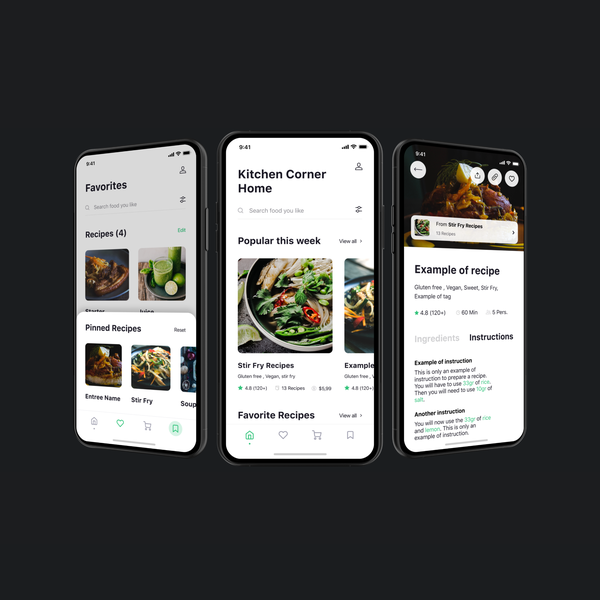 Kitchen Corner iOS App Design