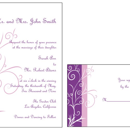 Letterpress Wedding Invitations Design por miehell