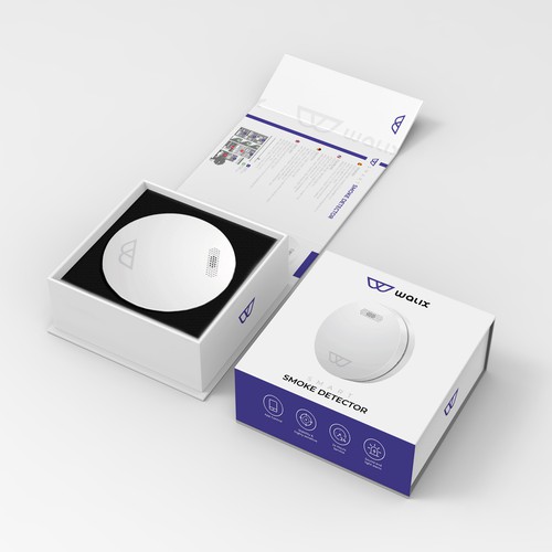 Need a complete modern and powerful packaging for our intelligent smoke detector. Design by Designlifelk