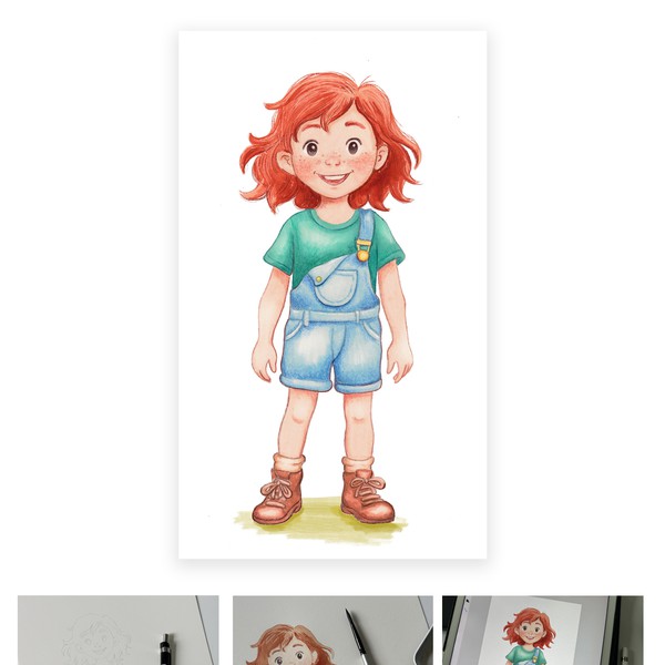 Design by Whimsical Brush titled "Character design winner - Lucy"