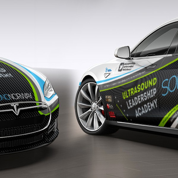 Create an awesome car wrap for Tesla Model S for cutting edge doctors!