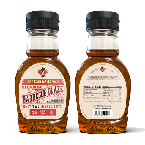 Designs Vintage Label for Birch and Maple Syrup Barbecue Glaze