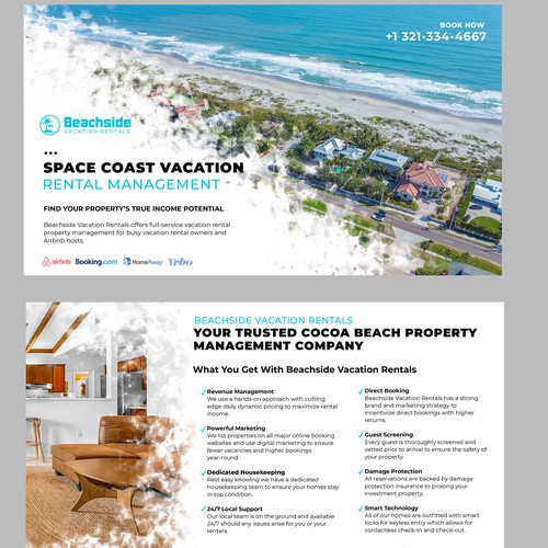 Design a Vacation Rental Management Postcard - Appeal to Property Owners Design by Creativedzine