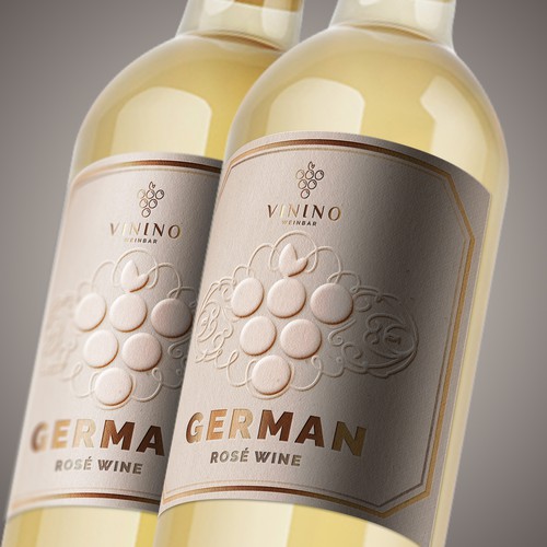 Modern label design for a house wine in a wine bar called VININO Design by United Monks