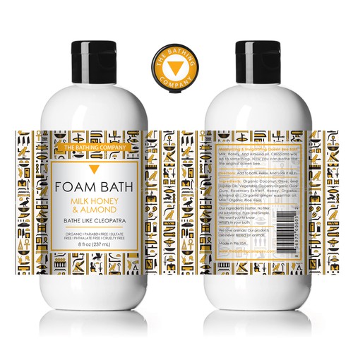 Foam Bath Bottle Labels Design by emmafoo