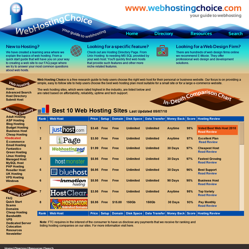 Redesign WebHostingChoice.com Design by mandrej