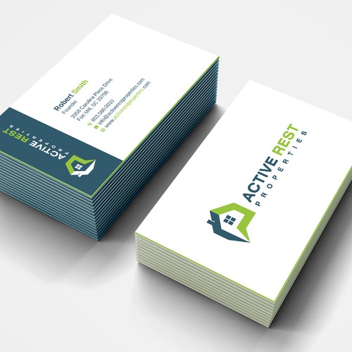 Modern Business Cards for Active Rest Properties Design by Brandmaker artist