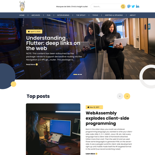 modern redesign for fun technical blog site Design by Technology Wisdom