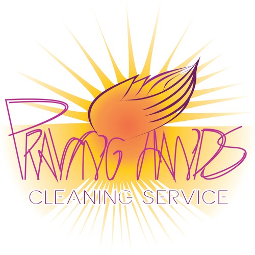 Logo with Praying hands as the symbol and the business name incorporated also an example is