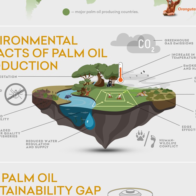 Infographic telling the story of palm oil impacts on biodiversity ...