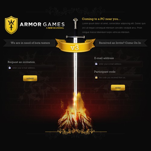 Breath Life Into Armor Games New Brand - Design our Beta Page Design von DandyaCreative