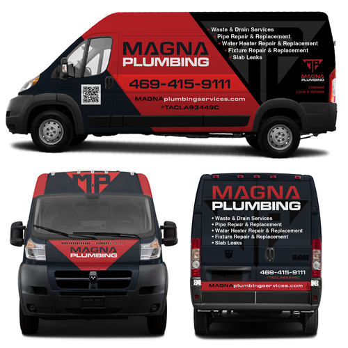 Informative, Clean Van Wrap for Plumbing Business Design by theANUNGs