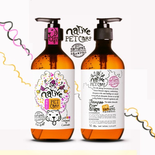 Create a clean, label for Native Petcare, an all-natural dog shampoo! Design by Martis Lupus