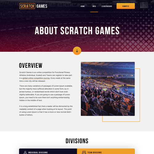 Functional Fitness Online Competition Website | Scratch Games Design by Obizzy