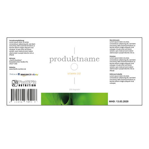 Product label contest entry by Elastic Cage