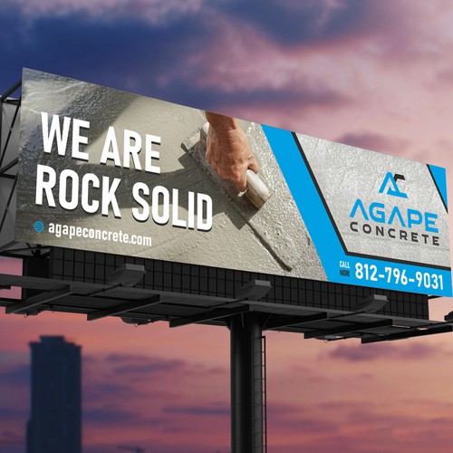 AN AMAZING CONCRETE COMPANY BILLBOARD NEEDED Aprox 14’ tall and 48’ wide
