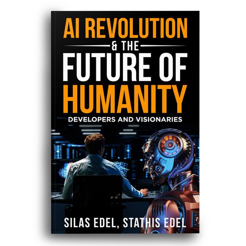 Futuristic AI Book Cover - AI vs Humans/Dark Design by Bigpoints