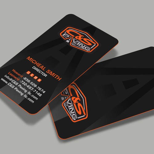 We are an asphalt paving company  card with character, style, stands out from everyone nothing bland no white ,add stuff Design réalisé par RENEXIT