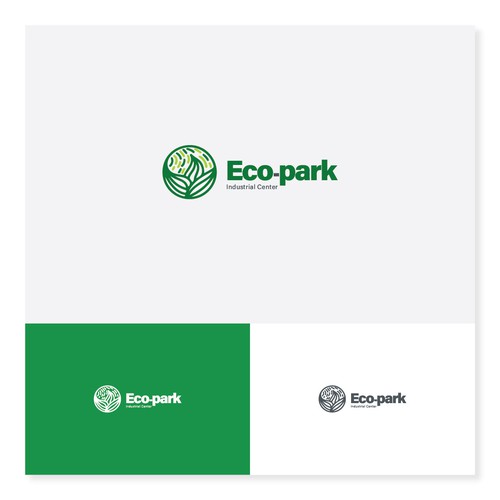 logo to be centre business park signage to attract green and sustainable corps can it also include Design by -Win-